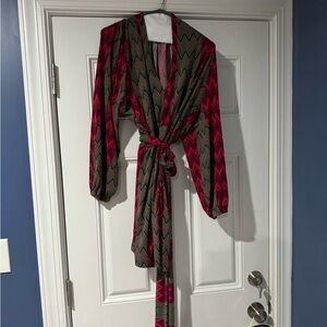 Fall multicolor wrap dress